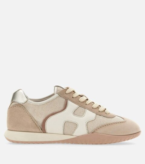 Damen Hogan Flat Sneaker | Hogan Olympia-Z Rosa/ Beige