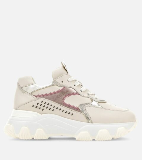 Damen Hogan Chunky Sneakers | Hogan Hyperactive Elfenbein/ Rosa/ Silber