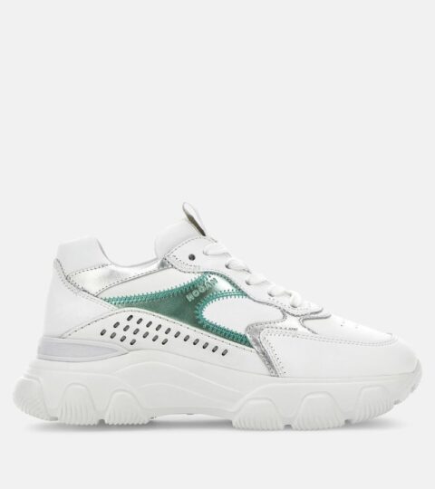 Damen Hogan Chunky Sneakers | Hogan Hyperactive Weiss/ Silber/ Grun