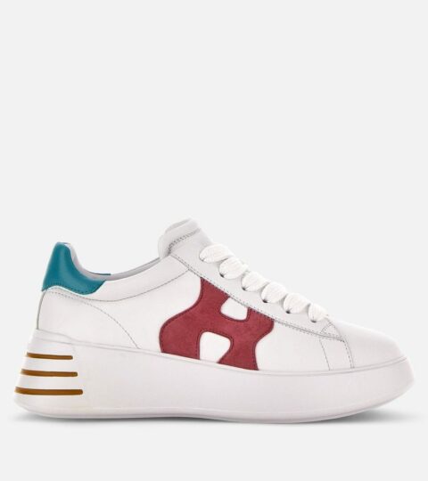 Damen Hogan Chunky Sneakers | Hogan Rebel Weiss/ Rot/ Hellblau