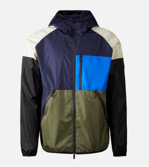 Herren Hogan Bekleidung | Windbreaker Color Block Grun/ Blau/ Elfenbein