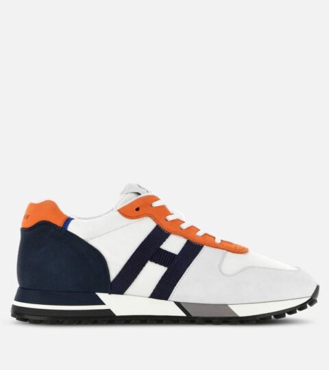 Herren Hogan Sporty Sneaker | Sneakers Hogan H383 Weiss/ Orange/ Blau