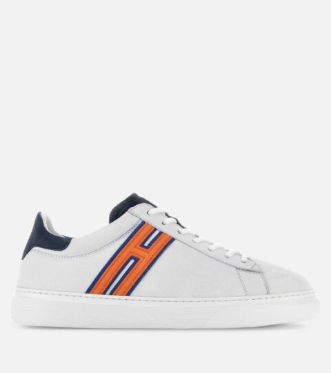 Herren Hogan Flat Sneaker | Sneakers Hogan H365 Weiss/ Orange/ Blau