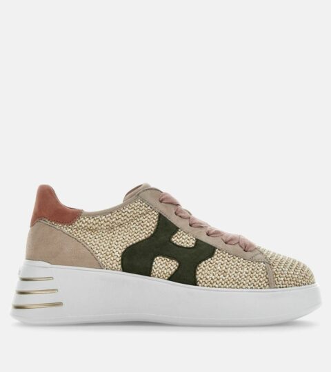 Damen Hogan Chunky Sneakers | Hogan Rebel Beige/ Grun/ Rosa