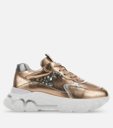 Damen Hogan Chunky Sneakers | Hogan Hyperactive – Atelier Gold/ Silber/ Weiss