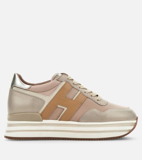 Damen Hogan Plateauschuhe | Hogan Midi H222 Rosa/ Beige/ Braun