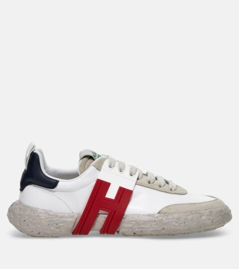 Damen Hogan Flat Sneaker | Sneakers Hogan-3R Weiss/ Rot/ Blau