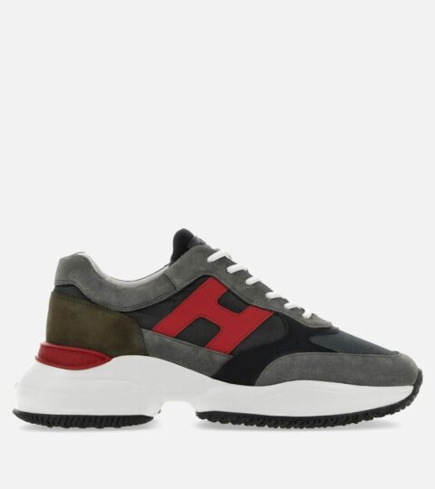 Herren Hogan Chunky Sneakers | Hogan Interaction Grau/ Rot/ Blau