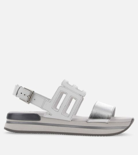 Damen Hogan Sandalen & Mules | Sandalen Hogan H222 Weiss/ Silber