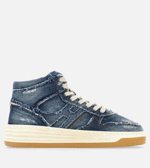 Damen Hogan Flat Sneaker | Sneakers Hogan H630 High Top Blau