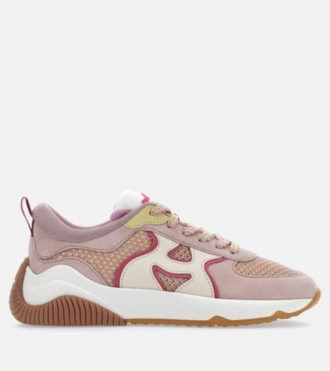 Damen Hogan Sporty Sneakers | Sneakers Hogan H597 Rosa/ Weiss/ Elfenbein