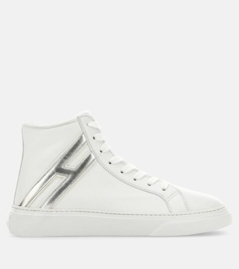 Damen Hogan Flat Sneaker | Sneakers H365 High Top Silber/ Weiss