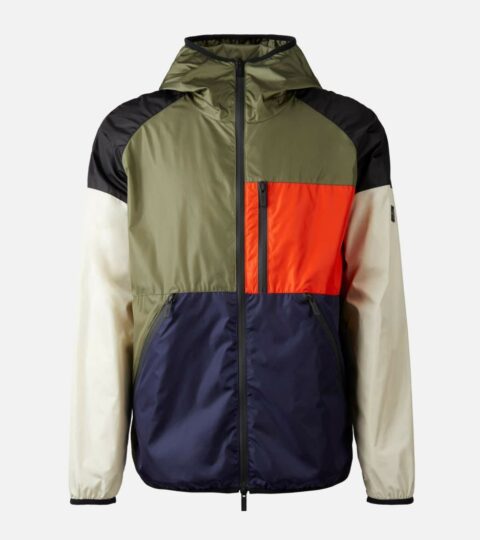 Herren Hogan Bekleidung | Windbreaker Color Block Grun/ Blau/ Orange