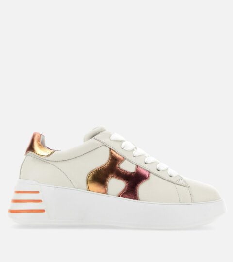 Damen Hogan Chunky Sneakers | Hogan Rebel Elfenbein/ Rosa/ Orange