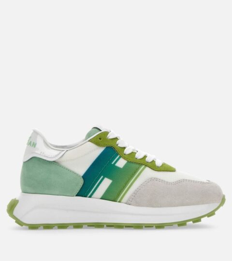 Damen Hogan Sporty Sneakers | Sneakers Hogan H641 Grun/ Weiss/ Grau