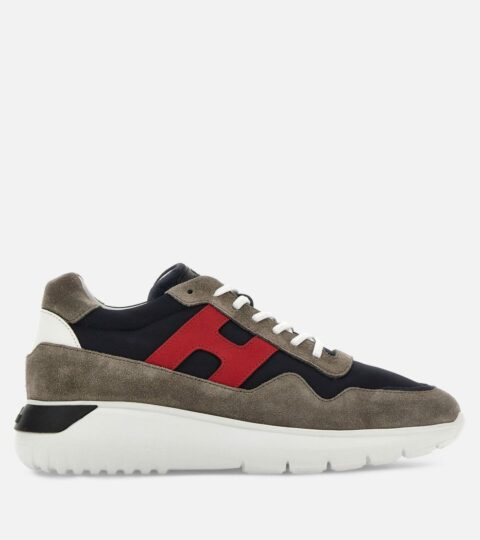 Herren Hogan Chunky Sneakers | Hogan Interactive³ Grau/ Blau/ Rot